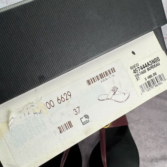 Authentic Gucci Bordeaux Gg Marmont Leather Thongs 37 - Picture 14 of 14